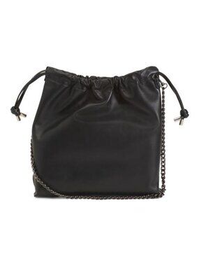 FALOR Made In Italy Leather Small Drawstring Pouch